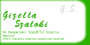 gizella szaloki business card